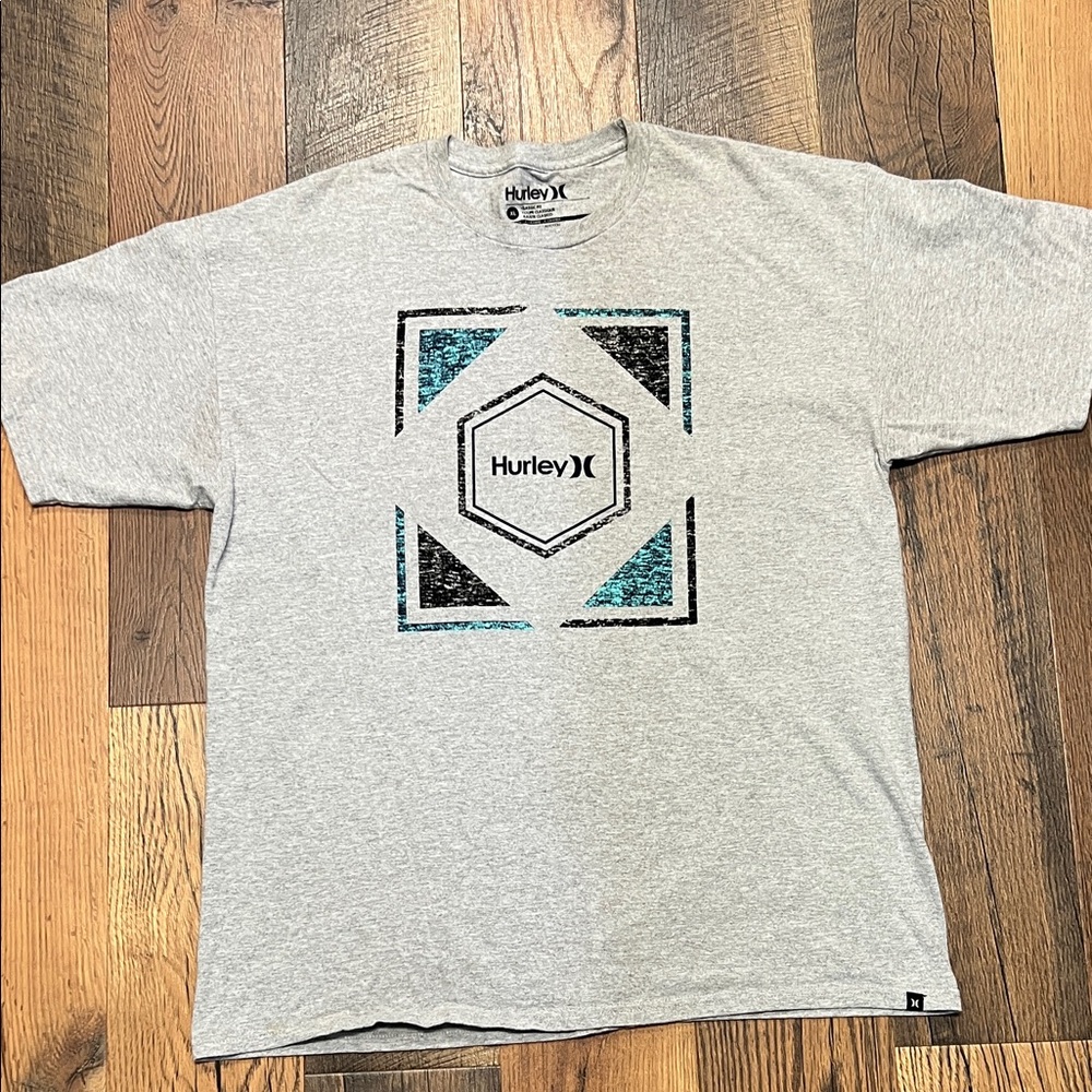Hurley Light Gray Geometric Men's XL Tee